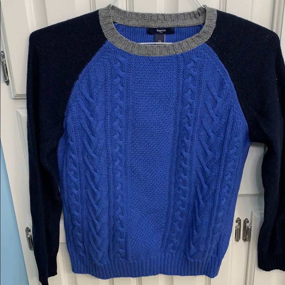 Gap Kids color block cable knit sweater